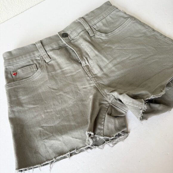 Hudson Womens Gracie Cut Off Shorts Size 25 Khaki Midrise Denim - Picture 5 of 10